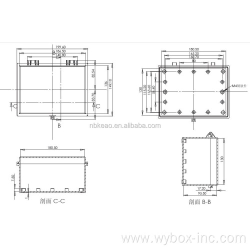 Plastic waterproof outdoor enclosures with hinged door outdoor telecommunication enclosure surface mount junction box ip65 box